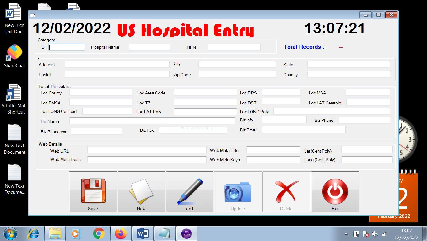 US HOSPITAL ENTRY FORM FILLING JOB AVAILABLE AT VDATA TECH CALL 7708244092